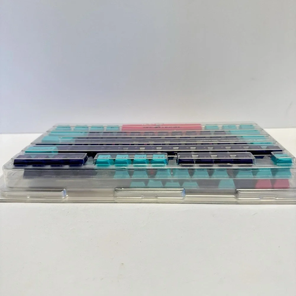 Shurikey Gear Double Shot Keycap Set Purple Pink Teal for Cherry MX 167 Keys